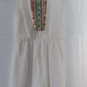 Girls Size 10 Lily Rose Creamy White Lace Dress with Beading